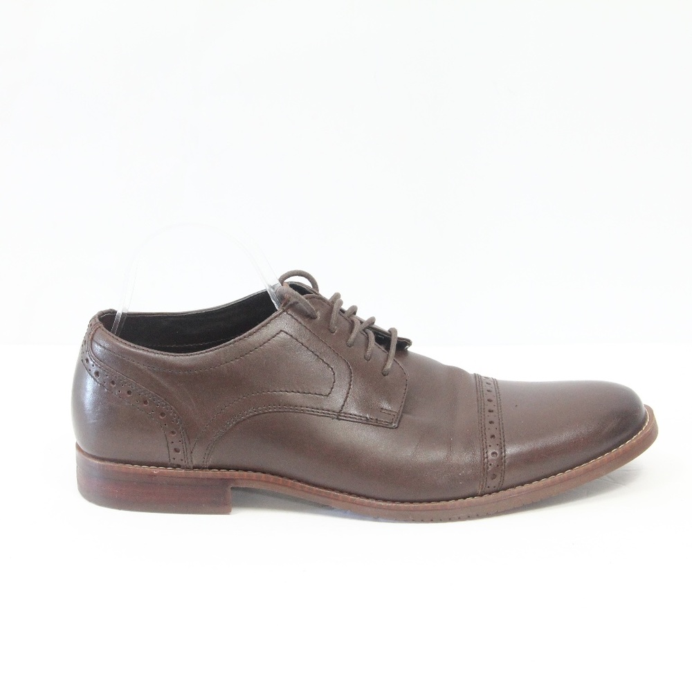 Rockport Mens Dress Shoes sz 12 Brown Leather Brogue Cap Toe Oxford